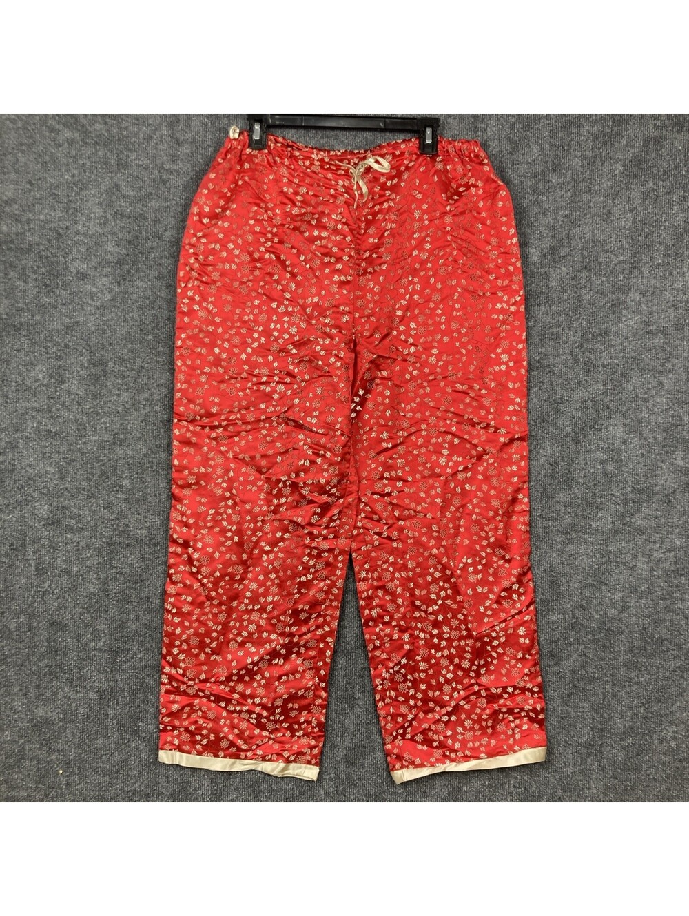 Red Gold Oriental Style Lounge Leisure Pajama Pants Womens Size XL EUC